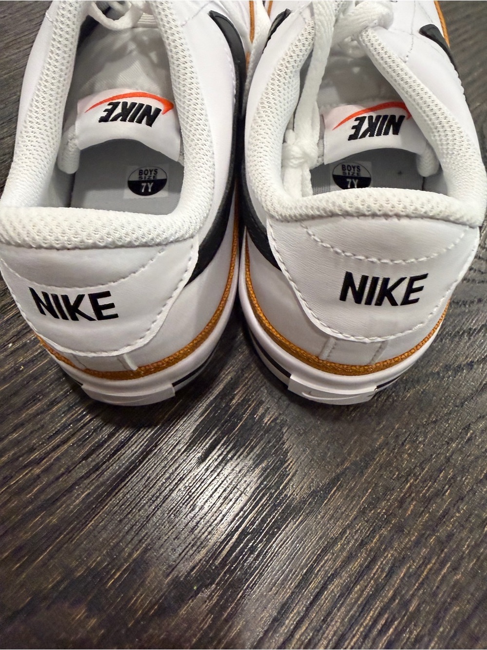 Nike Court Legacy GS Low White Black Desert size 7Y - Picture 6 of 9